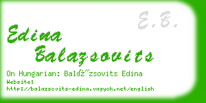 edina balazsovits business card